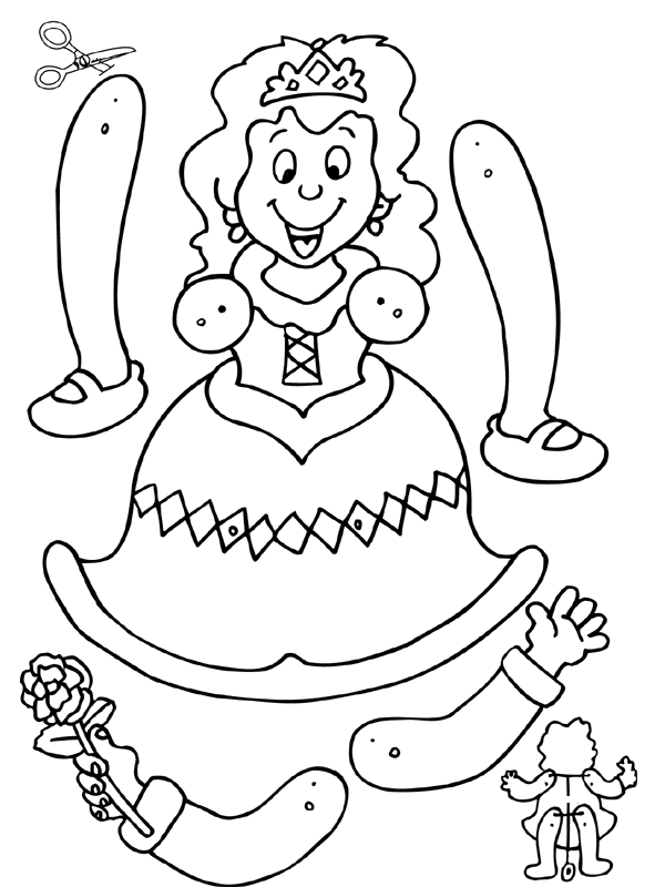 Kolorowanka: Księżniczka z Rączkami - Kreatywna Zabawa dla Dzieci kolorowanka do druku